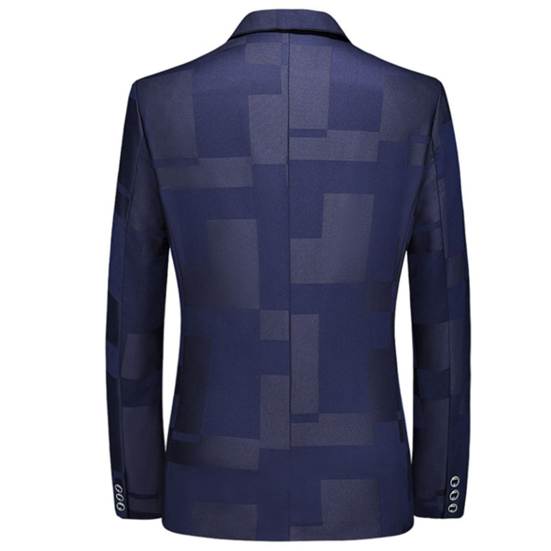 Tailored Fit Notched Single Breasted One-button Vintage Checkered Men&