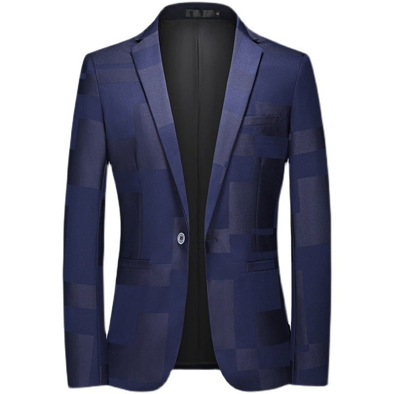 Tailored Fit Notched Single Breasted One-button Vintage Checkered Men&