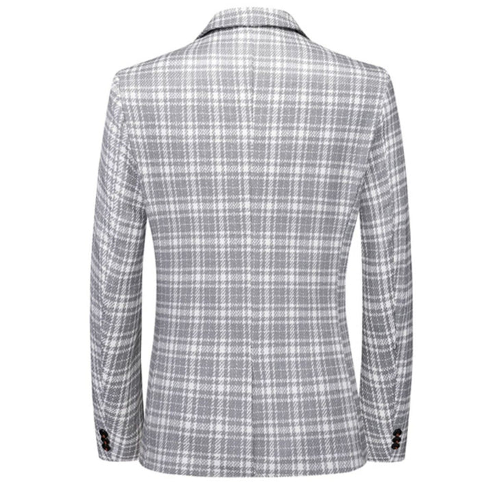 Tailored Fit Notched Lapel Single Breasted One-button Checked Men&