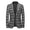 Tailored Fit Notched Lapel Single Breasted One-button Checked Men's Classical Jacket