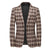 Tailored Fit Notched Lapel Single Breasted One-button Checked Men's Classical Jacket