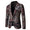 Tailored Fit Notched Lapel Single Breasted One-button Stylish Printed Men's Jacket