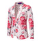 Tailored Fit Notch Single Breasted One-Button Printed Rose Men's Party Jacket