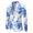 Tailored Fit Notch Single Breasted One-Button Printed Rose Men's Party Jacket