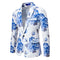Tailored Fit Notch Single Breasted One-Button Printed Rose Men's Party Jacket