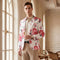 Tailored Fit Notch Single Breasted One-Button Printed Rose Men's Party Jacket
