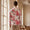 Tailored Fit Notch Single Breasted One-Button Printed Rose Men's Party Jacket