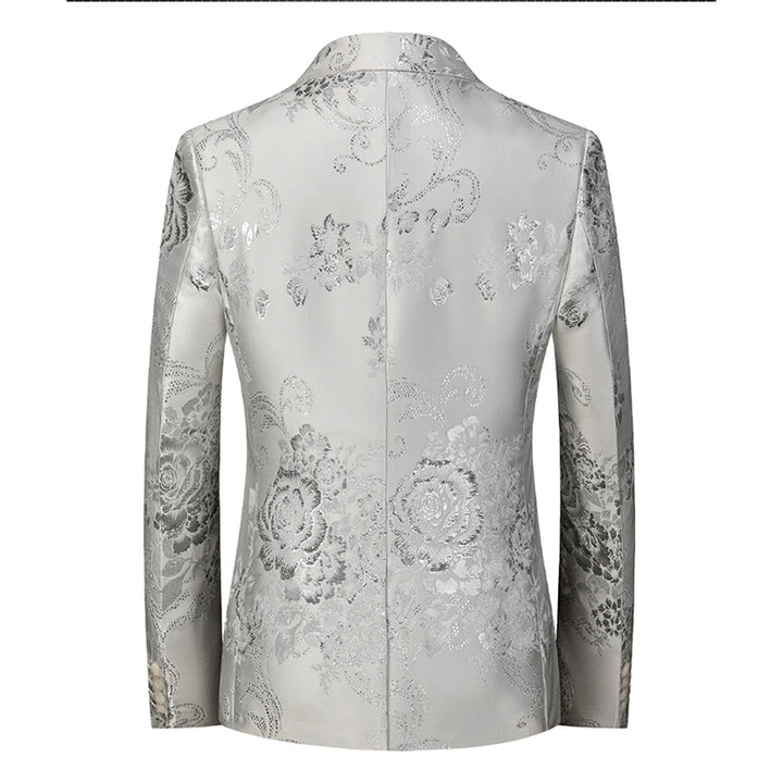Tailored Fit Notched Lapel Single Breasted One-button Printed Men&