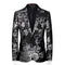 Tailored Fit Notched Lapel Single Breasted One-button Printed Men's Elegant Jacket