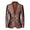 Tailored Fit Notched Lapel Single Breasted One-button Printed Men's Elegant Jacket