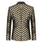 Tailored Fit Peaked Lapel Single Breasted One-Button Sequin Men's Party Jacket