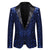 Tailored Fit Peaked Lapel Single Breasted One-Button Sequin Men's Party Jacket