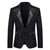 Tailored Fit Peaked Lapel Single Breasted One-Button Sequin Men's Party Jacket