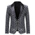 Tailored Fit Peaked Lapel Single Breasted One-Button Sequin Men's Party Jacket
