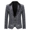 Tailored Fit Peaked Lapel Single Breasted One-Button Sequin Men's Party Jacket