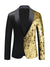 Tailored Fit Notched Lapel Single Breasted One-Button Men's Party Jacket with Sequins