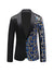 Tailored Fit Chic Notched Lapel Single Breasted One-Button Men's Party Jacket with Sequins