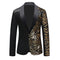Tailored Fit Chic Notched Lapel Single Breasted One-Button Men's Party Jacket with Sequins