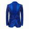 Tailored Fit Shawl Lapel Single Breasted One-Button Men's Party Jacket with Sequins Appliques