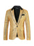 Tailored Fit Peaked Lapel Single Breasted One-Button Sequin Men's Party Jacket with Pockets