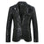 Tailored Fit Peaked Lapel Single Breasted One-Button Sequin Men's Party Jacket with Pockets