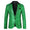Tailored Fit Peaked Lapel Single Breasted One-Button Sequin Men's Party Jacket with Pockets