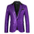 Tailored Fit Peaked Lapel Single Breasted One-Button Sequin Men's Party Jacket with Pockets