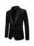 Tailored Fit Peaked Lapel Single Breasted One-Button Diamond Pattern Men's Party Jacket