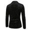 Tailored Fit Peaked Lapel Single Breasted One-Button Diamond Pattern Men's Party Jacket