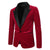 Tailored Fit Peaked Lapel Single Breasted One-Button Diamond Pattern Men's Party Jacket
