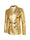 Tailored Fit Peaked Lapel Double Breasted Six-Button Metallic Men's Party Jacket