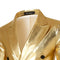 Tailored Fit Peaked Lapel Double Breasted Six-Button Metallic Men's Party Jacket