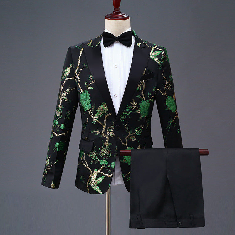 Tailored Fit Peaked Lapel Single Breasted One-Button 2 Pieces Men&