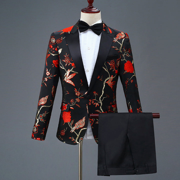 Tailored Fit Peaked Lapel Single Breasted One-Button 2 Pieces Men&