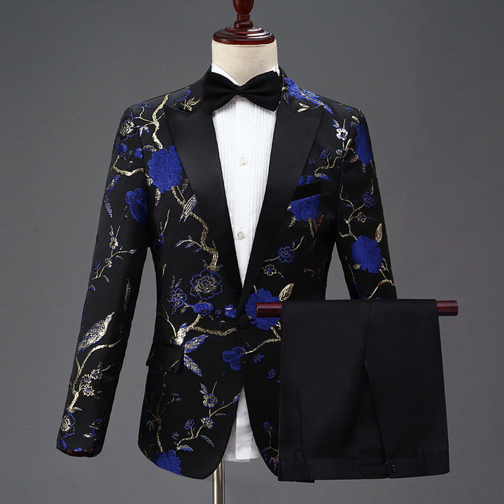 Tailored Fit Peaked Lapel Single Breasted One-Button 2 Pieces Men&