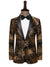 Tailored Fit Notched Lapel Single Breasted One-Button Men's Party Jacket with Sequins