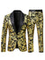 Tailored Fit Shawl Lapel Single Breasted One-Button 2 Piece Men's Party Suits with Sequin Appliques