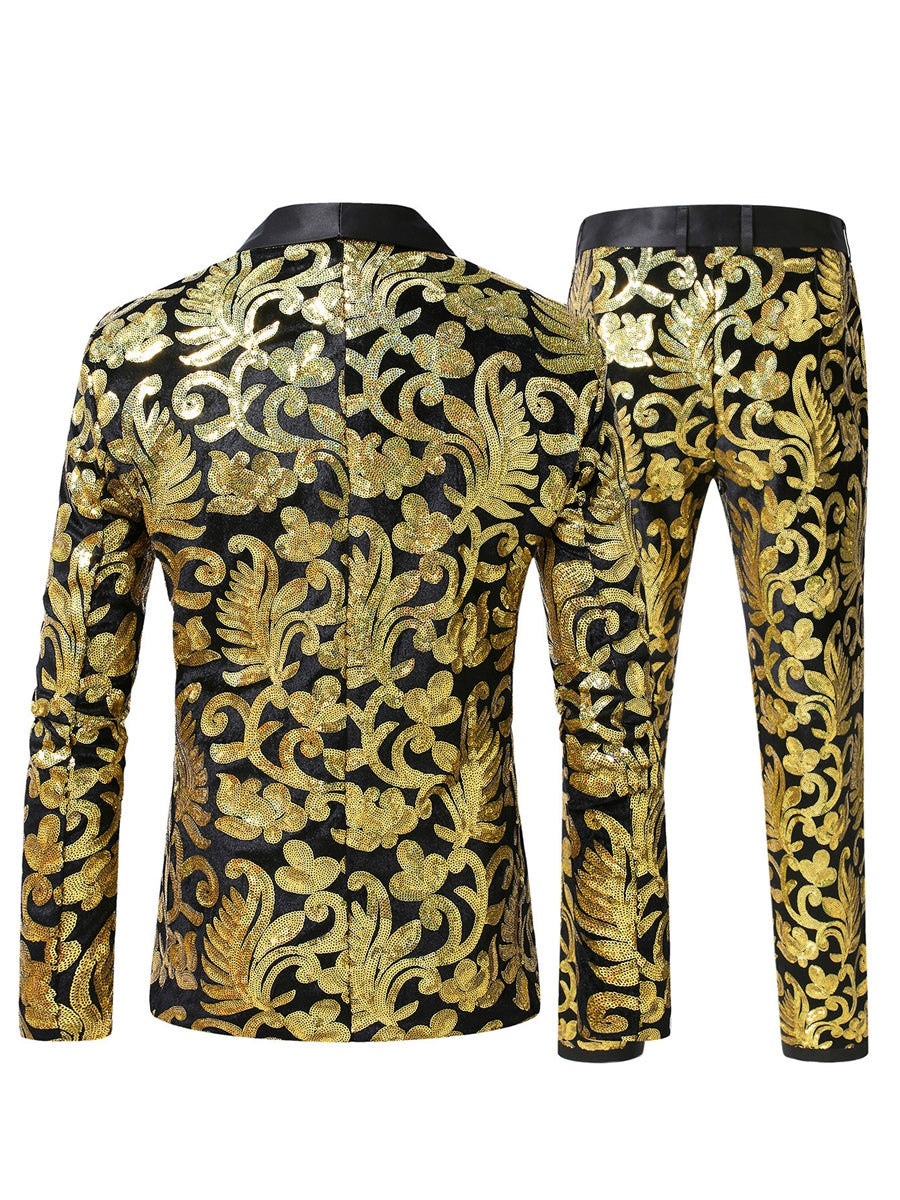 Tailored Fit Shawl Lapel Single Breasted One-Button 2 Piece Men&