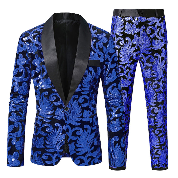 Tailored Fit Shawl Lapel Single Breasted One-Button 2 Piece Men&