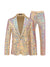 Tailored Fit Notched Lapel Single Breasted One-Button Sequin 2 Piece Men's Party Suits