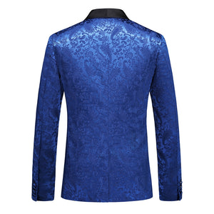 Tailored Fit Shawl Lapel Single Breasted One-Button Jacquard 2 Piece Men's Party Suits
