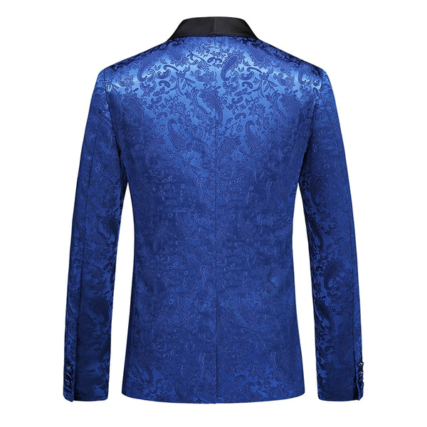 Tailored Fit Shawl Lapel Single Breasted One-Button Jacquard 2 Piece Men's Party Suits