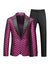 Tailored Fit Peaked Lapel Single Breasted One-Button Embroidery 2 Piece Men's Party Suits