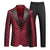 Tailored Fit Peaked Lapel Single Breasted One-Button Embroidery 2 Piece Men's Party Suits