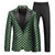 Tailored Fit Peaked Lapel Single Breasted One-Button Embroidery 2 Piece Men's Party Suits