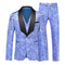 Tailored Fit Shawl Lapel Single Breasted One-Button Floral 3 Piece Men's Party Suits
