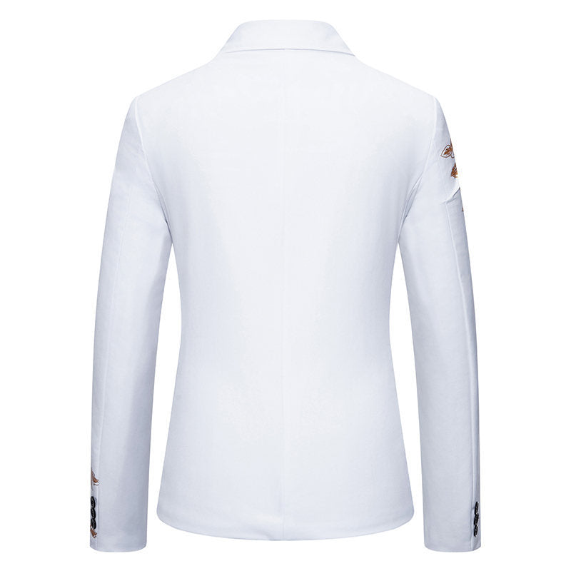 Tailored Fit Notched Lapel Single Breasted One-Button Floral Printed Men&