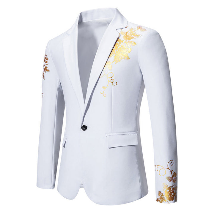Tailored Fit Notched Lapel Single Breasted One-Button Floral Printed Men&
