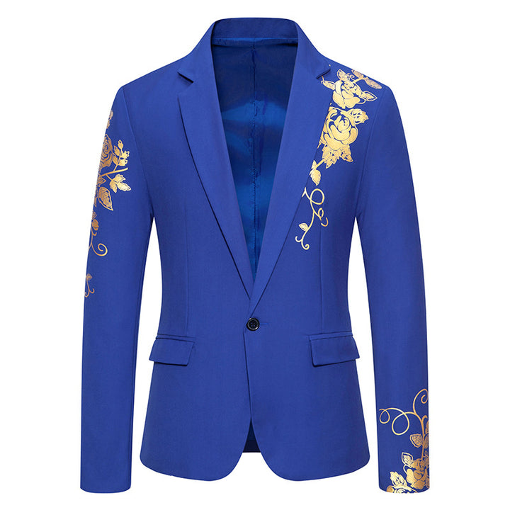 Tailored Fit Notched Lapel Single Breasted One-Button Floral Printed Men&