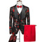 Tailored Fit Shawl Lapel Single Breasted One-Button Embroidery 3 Piece Men's Party Suits